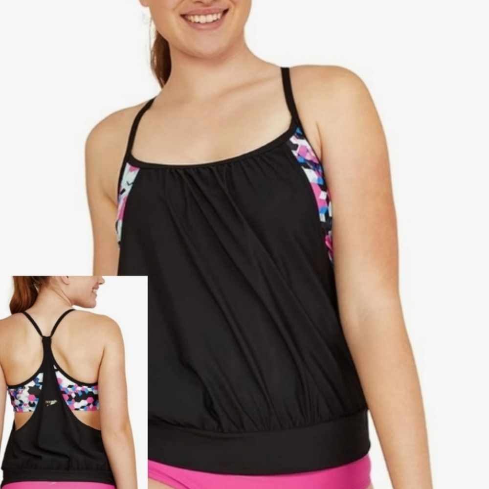Speedo Women's Swimsuit Tankini Blouson Swim Top